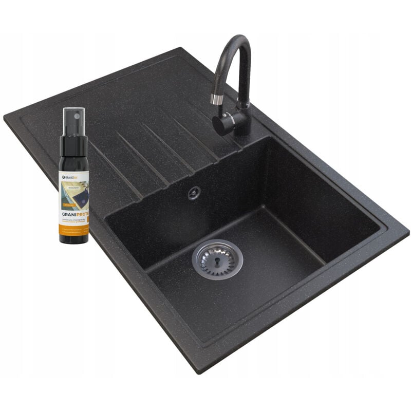 Granitan - vier en granit+mélangeur en granit+siphon