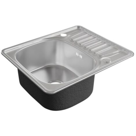 Evier en inox 1 bac + égouttoir EVINOX 58 cm x 48 cm