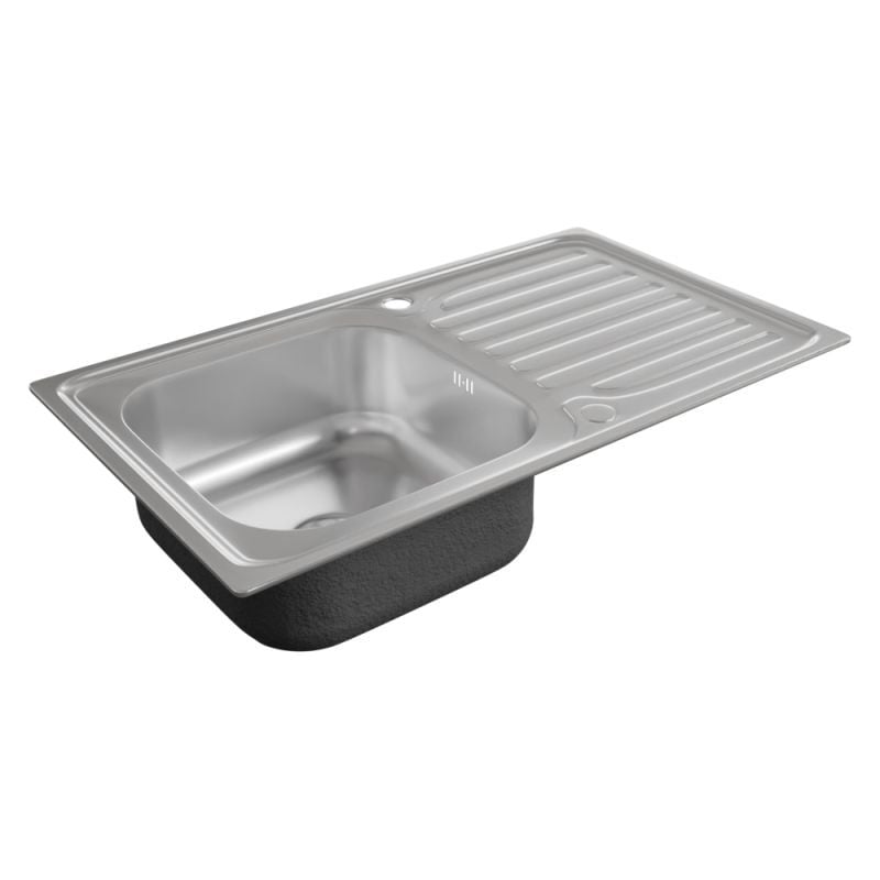 Cuisibane - Evier en inox 1 bac + égouttoir evinox 86 cm x 50 cm