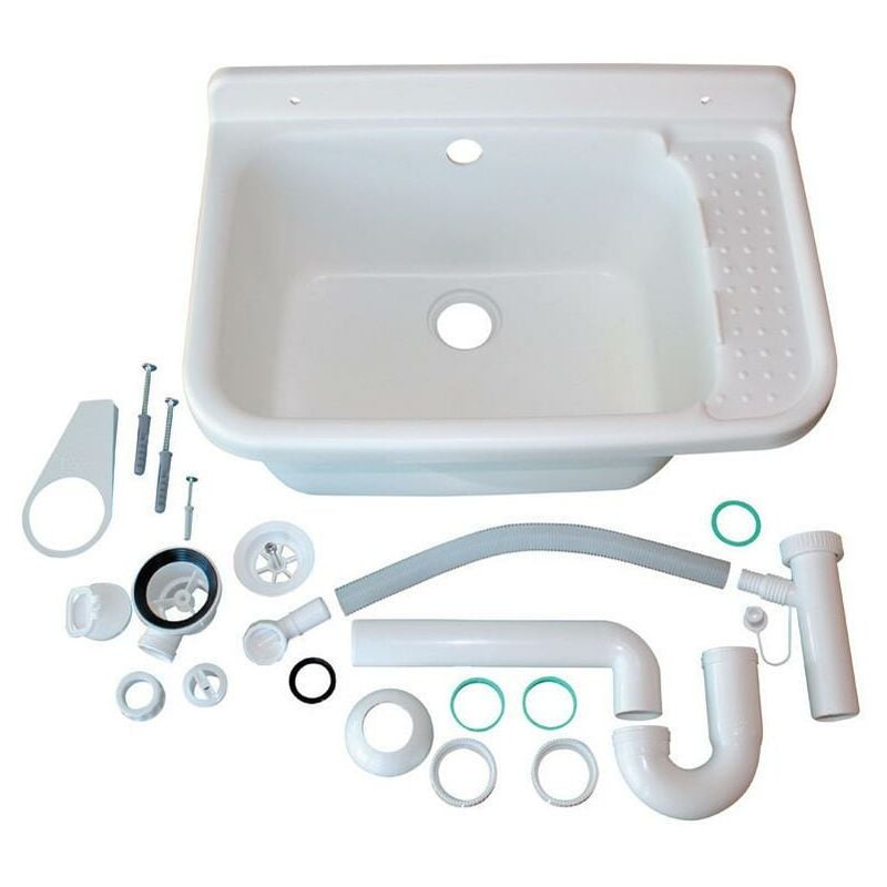 Interplast - Evier en polypropylène Blanc Poste d'eau