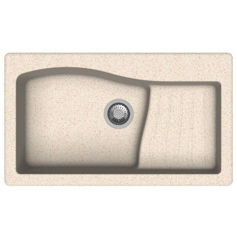 Toscohome - Evier en quartz à une cuve 86x50 cm couleur avoine - New Ascend