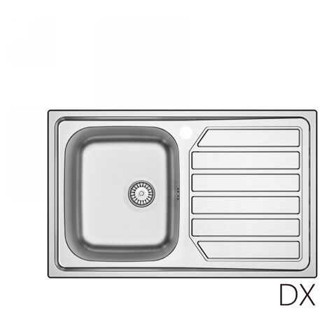 Évier encastrable inox 80x50 cm avec égouttoir à droite