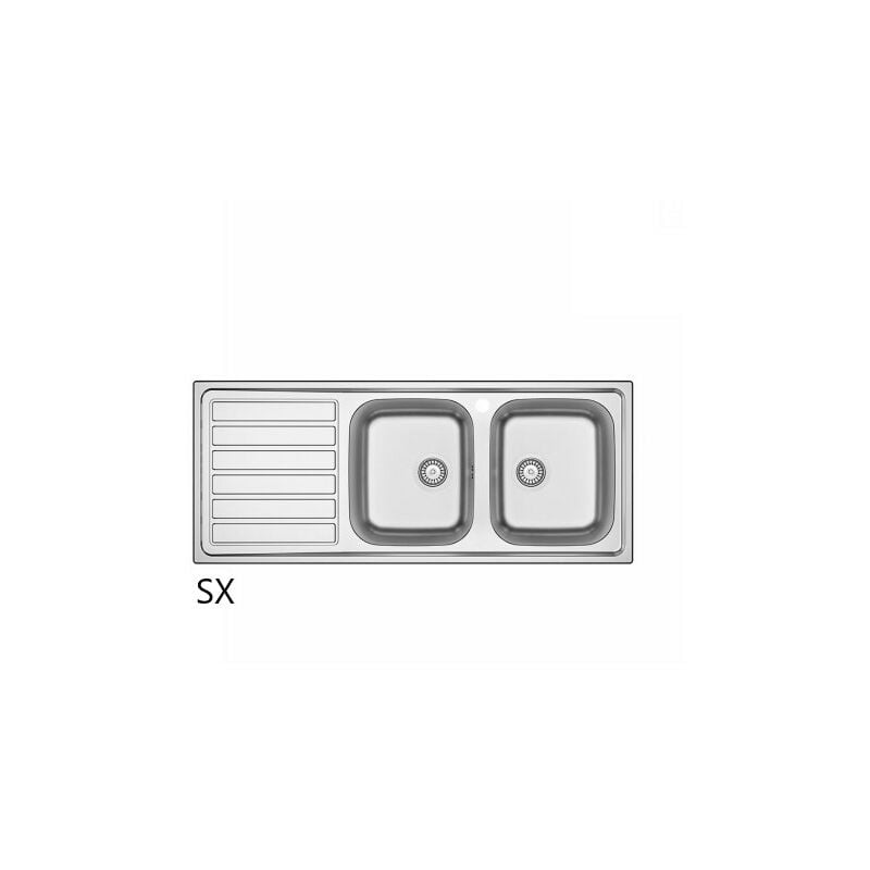 Dianhydro - vier encastrable inox LS03 120x50 cm avec égouttoir à gauche