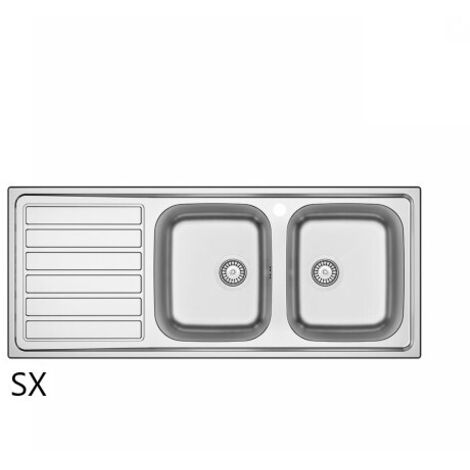 Évier encastrable inox LS03 120x50 cm avec égouttoir à gauche
