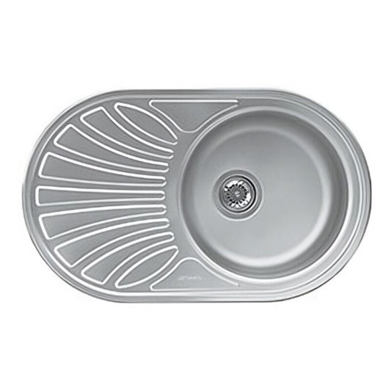 Smeg - Evier encastrable ovale 1 cuve et égouttoir à gauche 78x48 cm LMEL77S inox