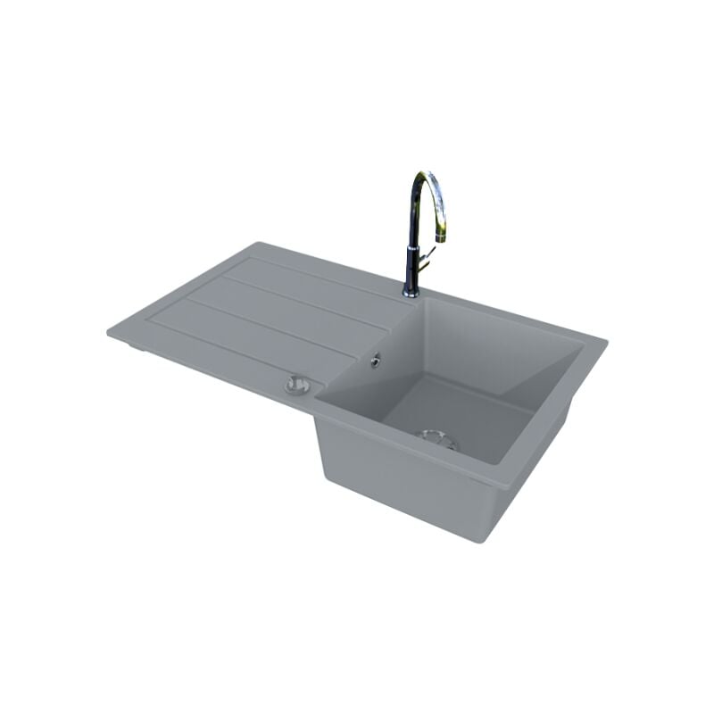 Cuisibane - vier evistone avec 1 bac + égouttoir 86cm - Cromo