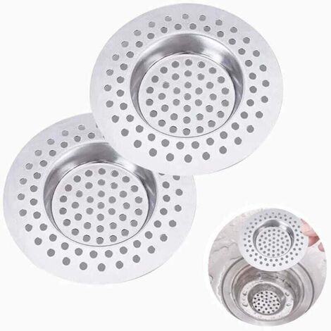 Évier Filtre de Vidange, Grille Evier Cuisine, en Acier Inoxydable, pour Évier de Cuisine/Salle de Bain, Anti-Obstruction2 Pcs,