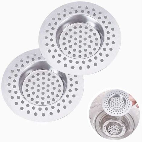 Évier Filtre de Vidange, Grille Evier Cuisine, en Acier Inoxydable, pour Évier de Cuisine/Salle de Bain, Anti-Obstruction2 Pcs,
