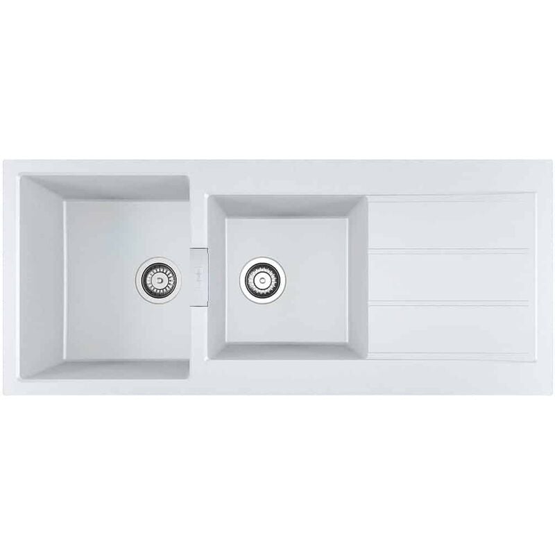 Evier Franke Sirius 2 Tectonite S2D621 - Blanc Artic (moucheté)