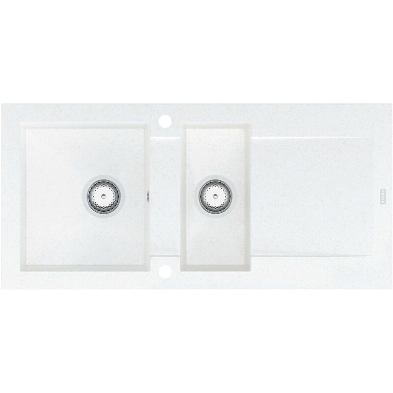 CAREA - Évier Granit BALSA 1,5 bac - Blanc