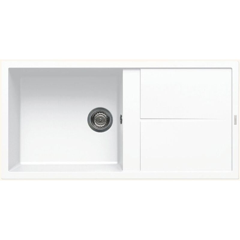 Luisina - Evier granit blanc maestoso 1 grand bac 1 égouttoir