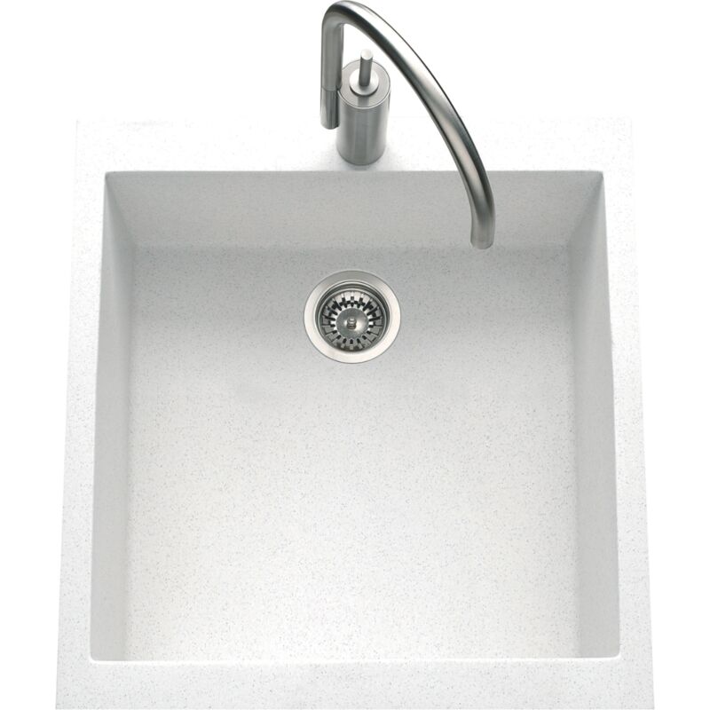 Luisina - vier granit blanc quadrille 1 bac 410x500