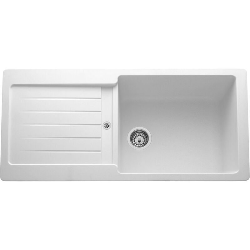 Schock - vier granit blanc typos 1 grand bac 1 égouttoir