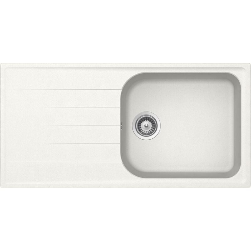 Évier granit blanc Schock VIOLA 1 grand bac 1 égouttoir