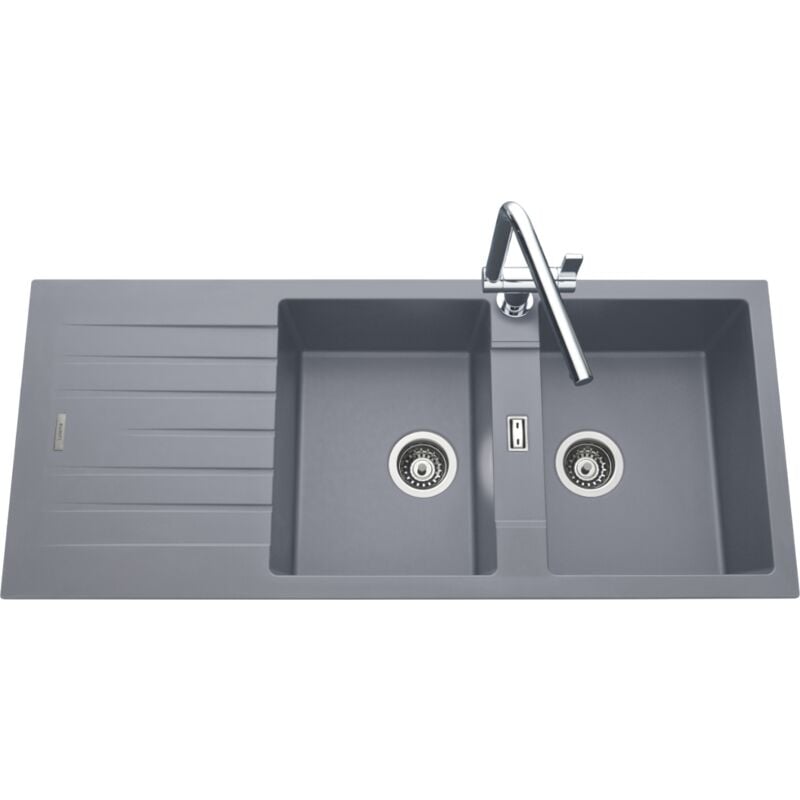 Vier granit gris albey 2 bacs 1 égouttoir