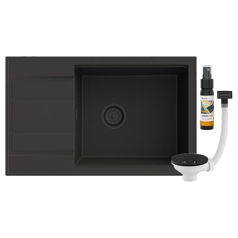 Granitan - vier granit louis égouttoir siphon noir évier de cuisine
