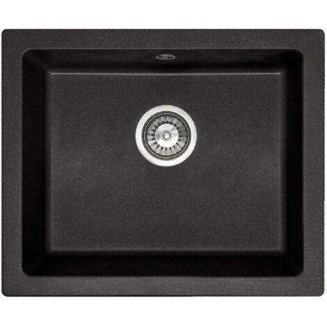 ÉVIER GRANIT NELS BLACK 1 CUVE NOIR 56x46 cm