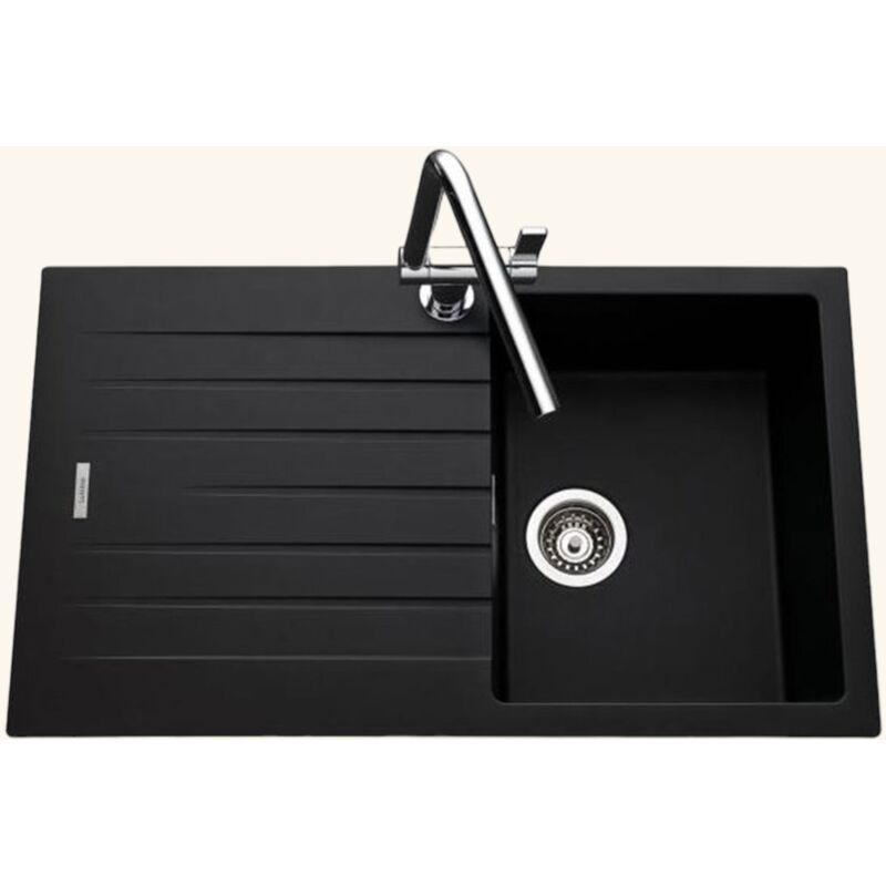 Luisina - vier granit noir albey 1 bac 1 égouttoir