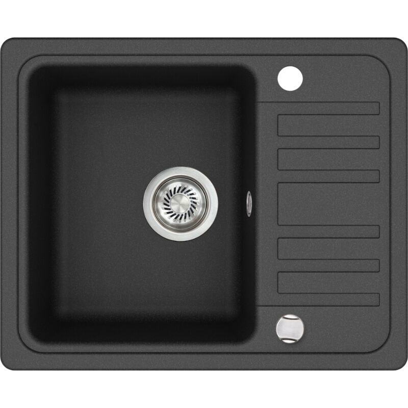 Evier granit noir Helika NOTUS 1 bac - 1 petit égouttoir