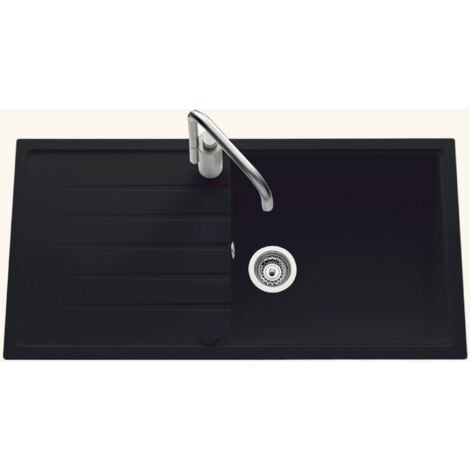 Évier granit noir Ewi ICAUNA 1 grand bac 1 égouttoir