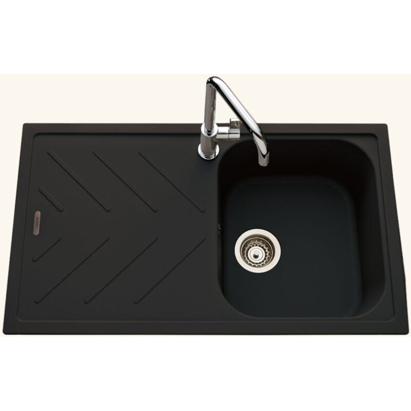 Évier granit noir Luisina ARPEGE 1 bac 1 égouttoir