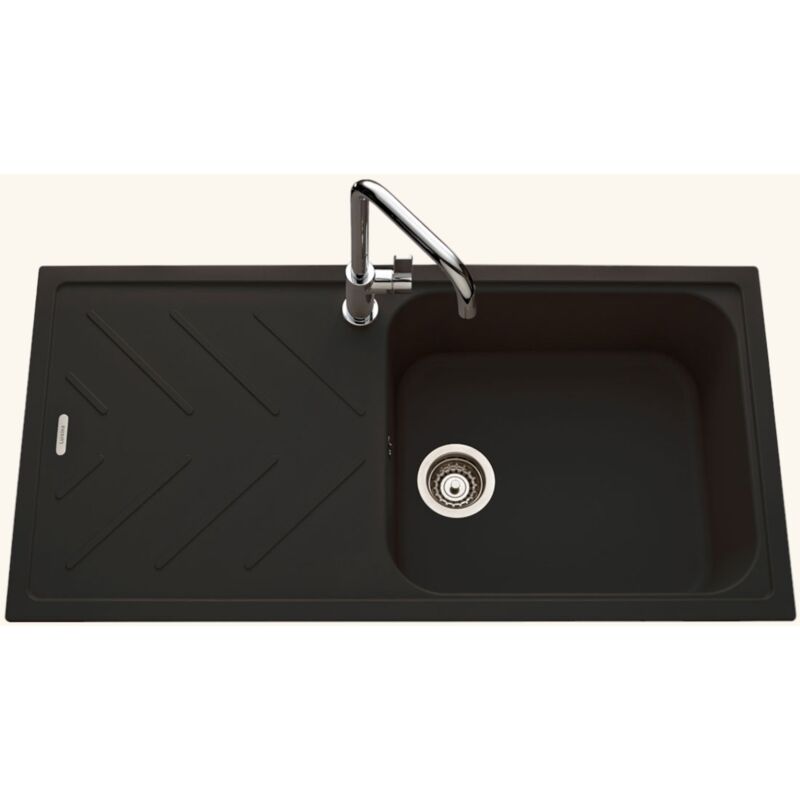 Luisina - vier granit noir arpege 1 grand bac 1 égouttoir