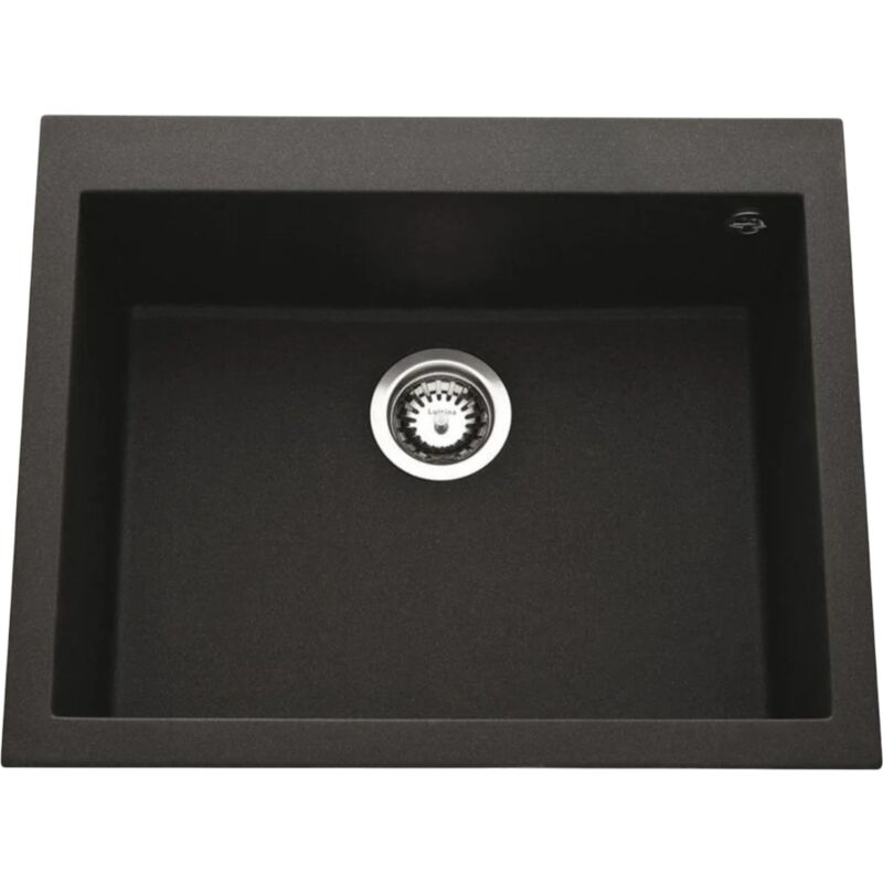 Évier granit gris anthracite moucheté Luisina QUADRILLE 1 bac 610x500