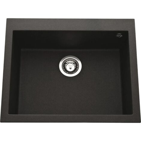 Évier granit noir moucheté Luisina QUADRILLE 1 bac 570x500