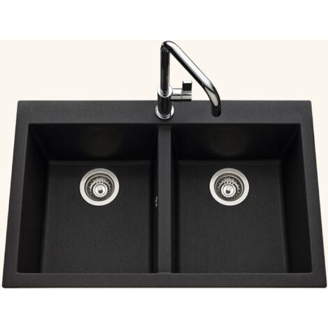 Évier Double Bacs Cooke & Lewis à Encastrer - Résine Noire - L118 L50 Cm - Neuf