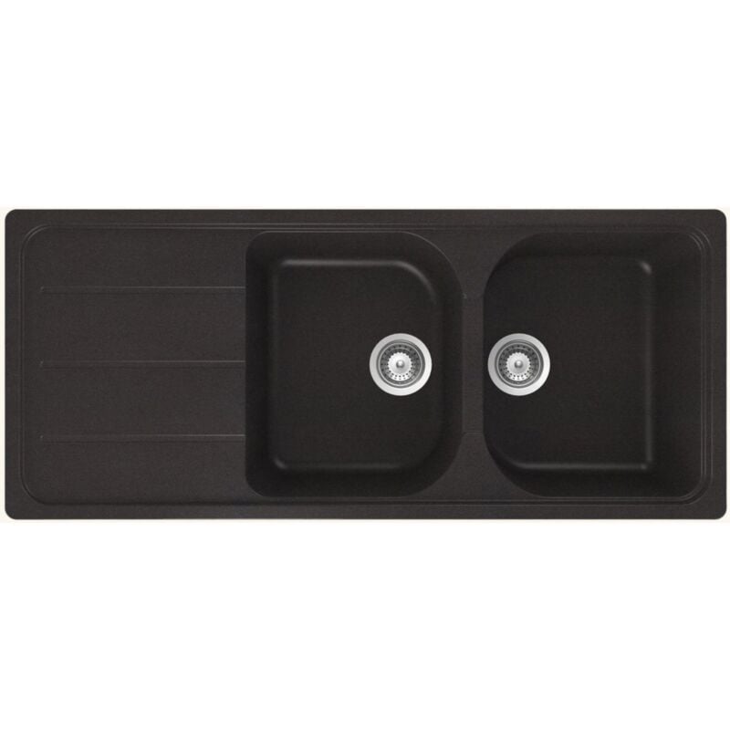 Vier granit noir Schock formhaus 2 bacs 1 égouttoir