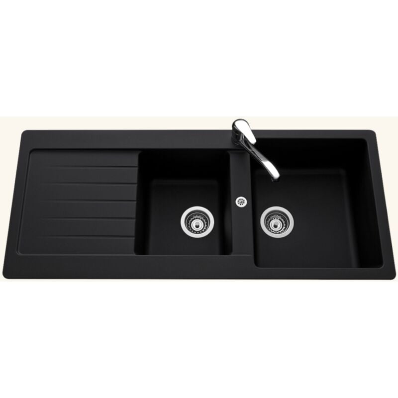 Vier granit noir Schock ledis 2 bacs 1 égouttoir