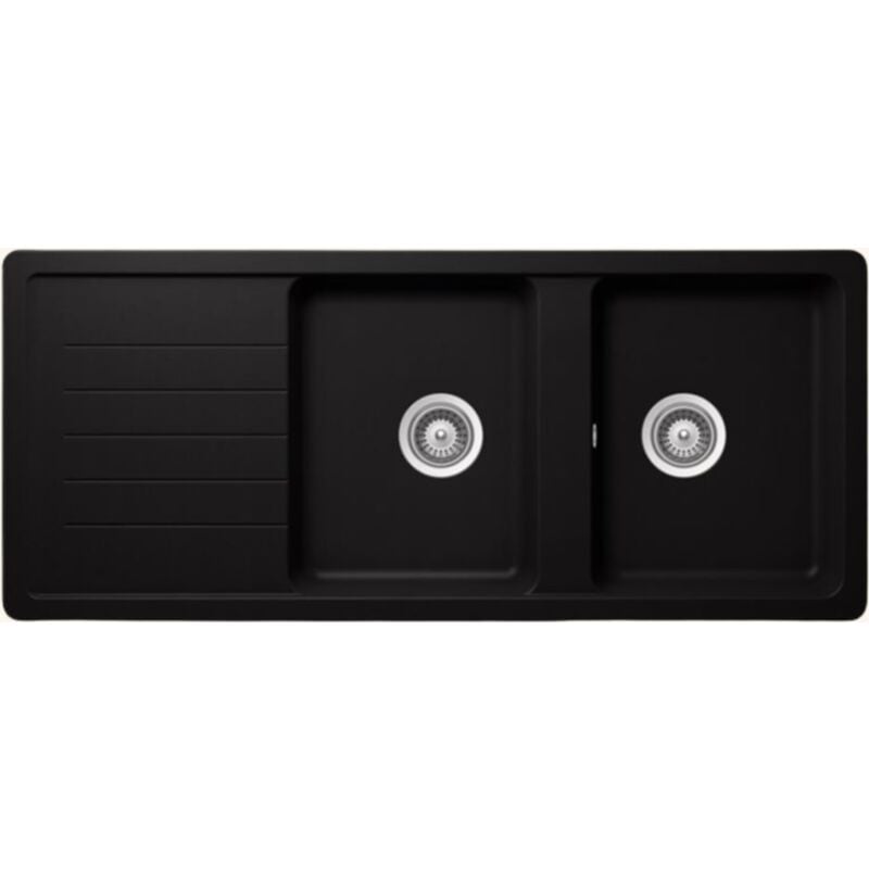 Vier granit noir Schock toledo 2 bacs 1 égouttoir