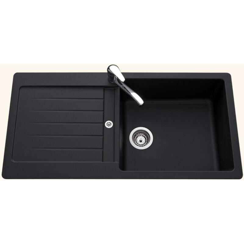 Schock - vier granit noir typos 1 grand bac 1 égouttoir