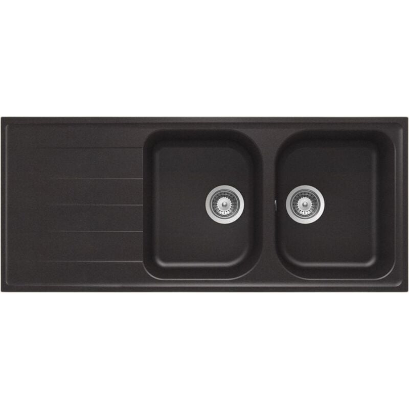 Vier granit noir Schock viola 2 bacs 1 égouttoir