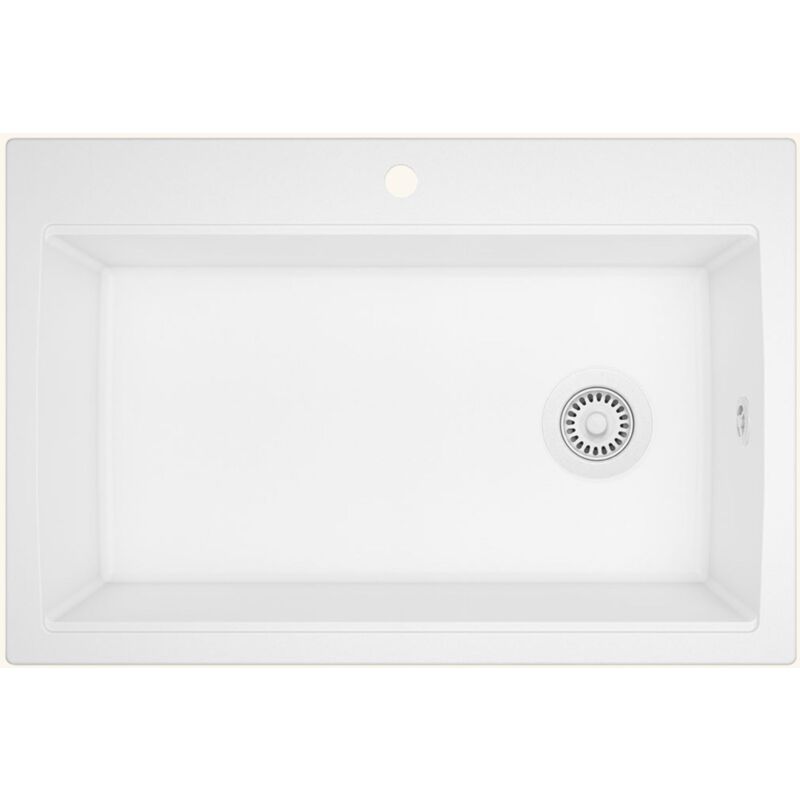 Helika - Evier granit Turtl largus blanc 1 bac xl 840x560