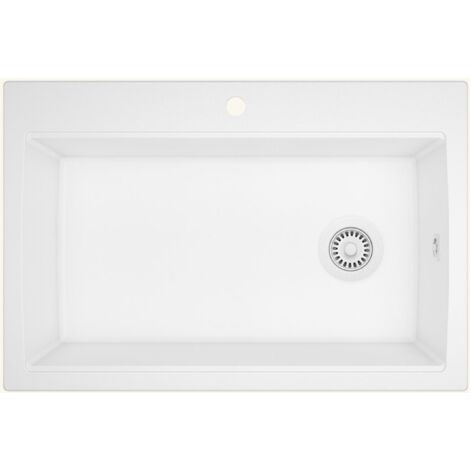 Evier granit Turtl LARGUS blanc 1 bac XL 840x560