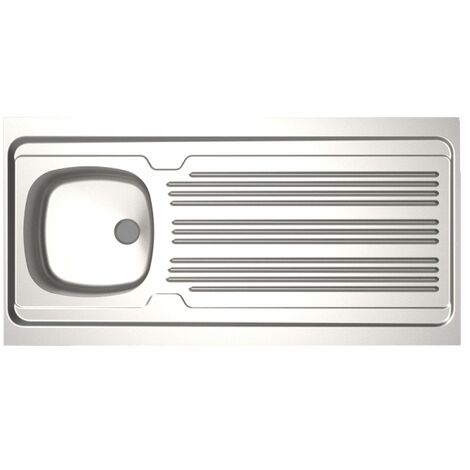 Evier inox 18/10 à poser réversible - Moderna - 1 cuve + égouttoir + 120x60cm