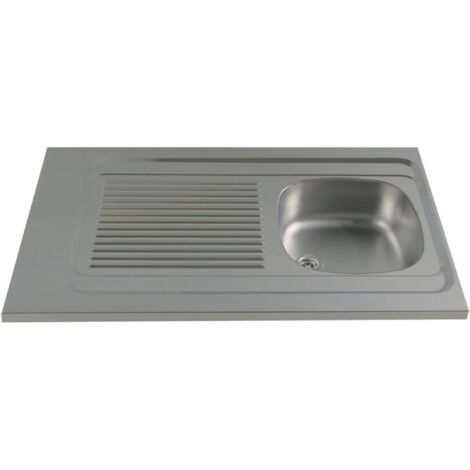 Evier inox 18/10 à poser réversible - Moderna - 1 cuve + égouttoir + 90x60cm