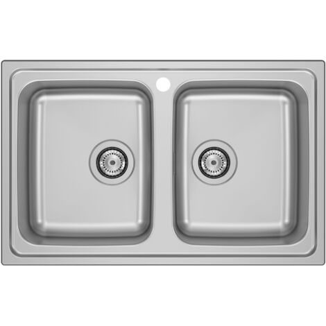Evier inox à deux bacs BUDAPEST - ROCA