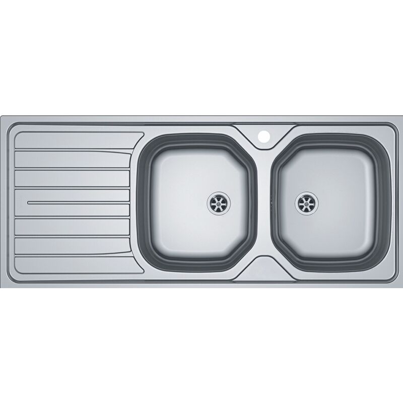 Franke - Evier inox à encastrer RENOVA 2 bacs 1 égouttoir - Dimensions : 116 x 50 - REN 621