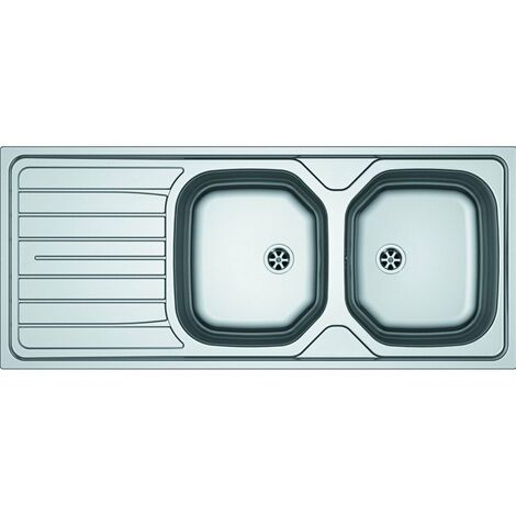 Evier inox à encastrer RENOVA 2 bacs 1 égouttoir - Dimensions : 116 x 50 - REN 621
