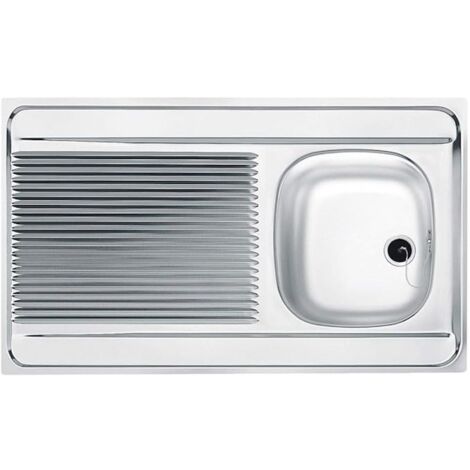 Evier inox à poser 1 bac 1 égouttoir - Dimensions : 100 x 60 - - MAN711-1000