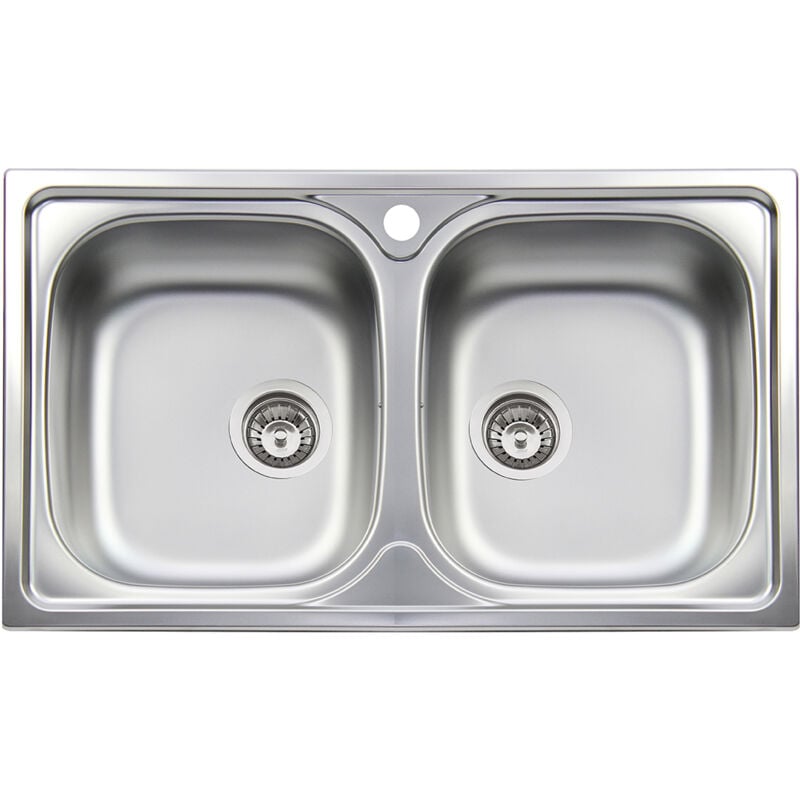 Iperbriko - Evier Inox Encastrable 2 Bacs 86 cm