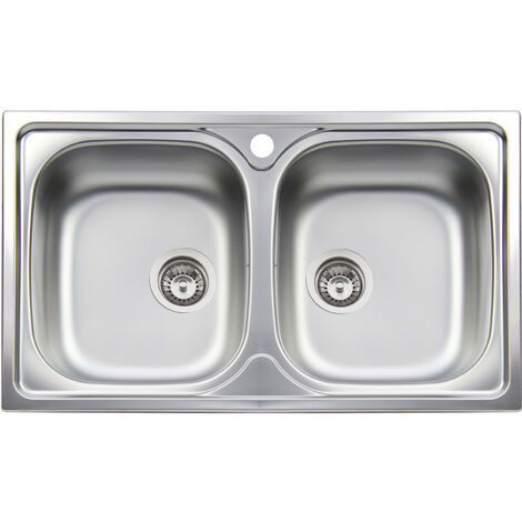 Evier Inox Encastrable 2 Bacs 86 cm