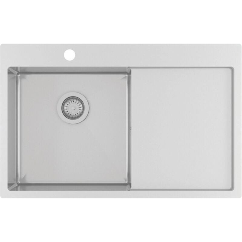 Helika - Evier inox luny 1 bac - 1 égouttoir à droite