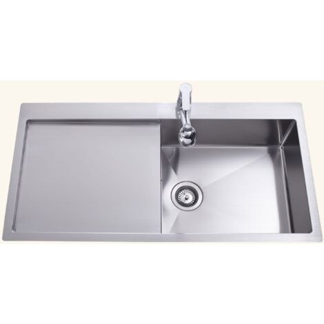 Evier inox Helika LUNY 1 grand bac 1 égouttoir gauche