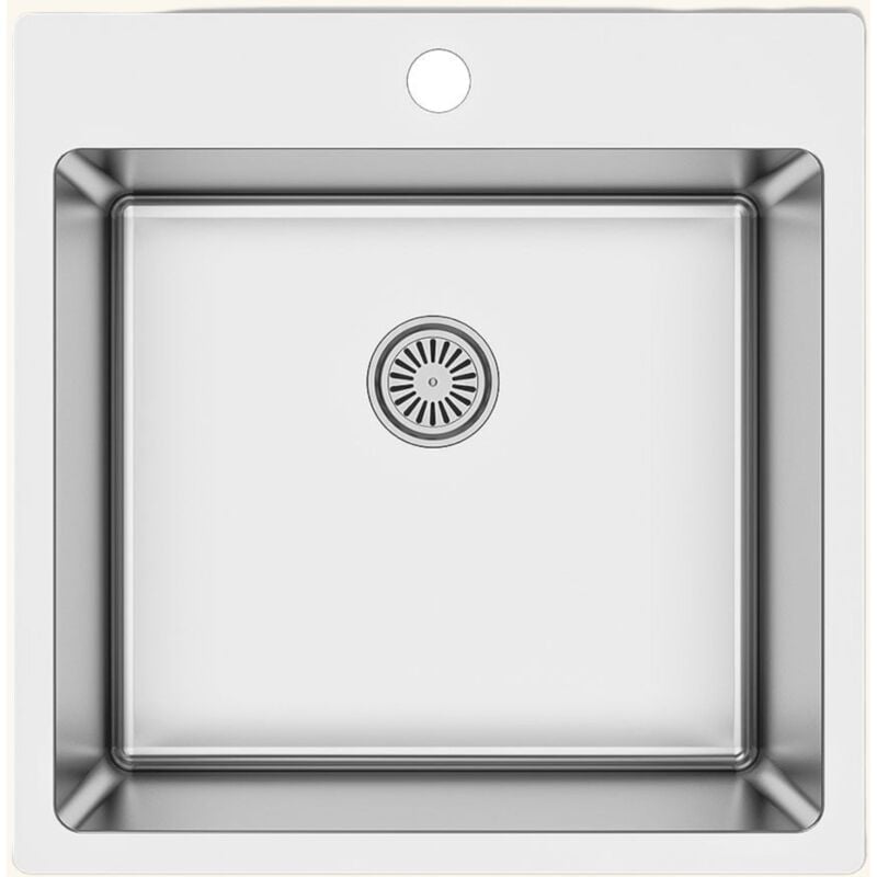 Evier inox lisse KEZIA 1 bac sans égouttoir
