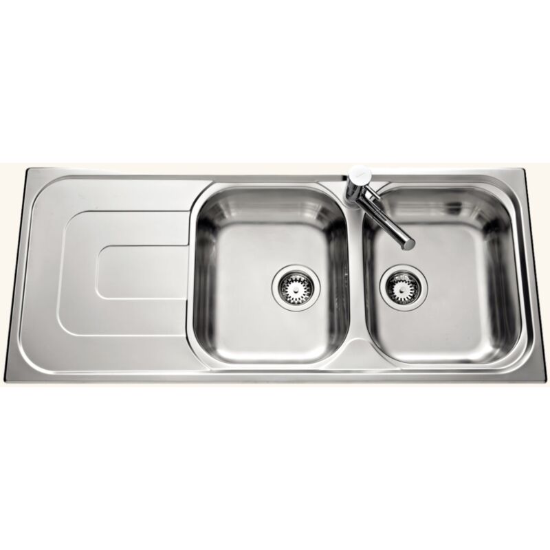 Vier inox lisse Luisina debussy 2 bacs 1 égouttoir