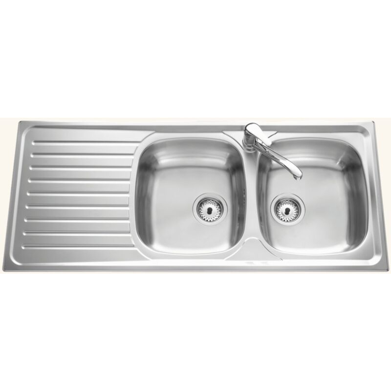 Vier inox lisse scaldis 2 bacs 1 égouttoir