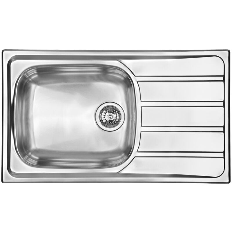 JS - vier de cuisine Inox lisse Montebello avec grand bac - l 860 x l 500 x p 160 mm - sous-meuble de 60 cm - Aquatop